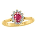 thumbnail image 1 of Mauli Jewels Rings for Women 0.90 Carat Diamond And Oval Shape Amethyst Ring 4 Prong 10K Yellow Gold, 1 of 6