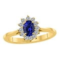 thumbnail image 1 of Mauli Jewels Rings for Women 0.90 Carat Diamond And Oval Shape Citrine Ring 4 Prong 10K Yellow Gold, 1 of 6