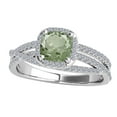 thumbnail image 1 of Mauli Jewels Rings for Women 0.90 Carat Diamond and Cushion Shaped Green Amethyst Ring 4-prong 10K White Gold, 1 of 7