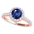 thumbnail image 1 of Mauli Jewels Rings for Women 1.10 Carat Diamond And Sapphire Ring 4-prong 14k Rose Gold, 1 of 6