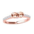 thumbnail image 1 of Mauli Jewels Rings for Women 1.10 Carat Two Stone Diamond And Morganite Ring Prong-Setting 14k Rose Gold, 1 of 6