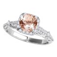 thumbnail image 1 of Mauli Jewels Rings for Women 1.15 Carat Diamond And Moragnite Ring 4-prong 14k White Gold, 1 of 6