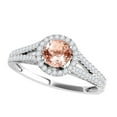 thumbnail image 1 of Mauli Jewels Rings for Women 1.15 Carat Split Shank Diamond And Moragnite Ring Prong-Setting 14k White Gold, 1 of 6