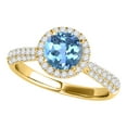 thumbnail image 1 of Mauli Jewels Rings for Women 1.20 Carat Diamond And Round Shaped Blue Topaz Ring 4-prong 10K Yellow Gold, 1 of 7