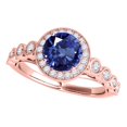 thumbnail image 1 of Mauli Jewels Rings for Women 1.20 Carat Diamond And Sapphire Ring 4-prong 14k Rose Gold, 1 of 6