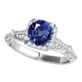 thumbnail image 1 of Mauli Jewels Rings for Women 1.21 Carat Diamond And Sapphire Ring prong 14k White Gold, 1 of 6