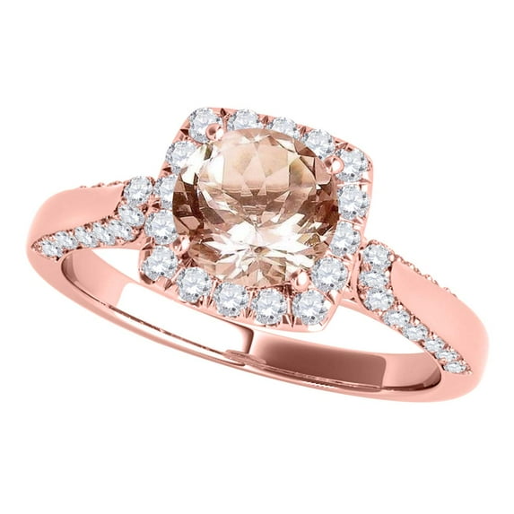 Mauli Jewels Rings for Women 1.25 Carat Diamond And Moragnite Ring 4-prong 14k Rose Gold