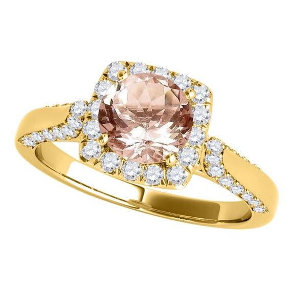 Mauli Jewels Rings for Women 1.25 Carat Diamond And Moragnite Ring 4-prong 14k Yellow Gold