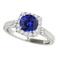 thumbnail image 1 of Mauli Jewels Rings for Women 1.25 Carat Diamond And Tanzanite Ring 4-prong 14k White Gold, 1 of 7
