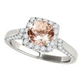 thumbnail image 1 of Mauli Jewels Rings for Women 1.32 Carat Diamond And Moragnite Ring prong 14k White Gold, 1 of 7