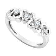Mauli Jewels Rings for Women 1/4 Carat Heart Shape Diamond Ring Prong-Setting 10K Solid Rose, White & Yellow Gold