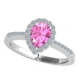 thumbnail image 1 of Mauli Jewels Rings for Women 1.40 Carat Diamond and Pear Shaped Pink 4-prong 10K White Gold, 1 of 6
