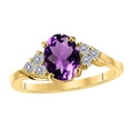 thumbnail image 1 of Mauli Jewels Rings for Women 1.45 Carat Diamond And Oval Shape Amethyst Ring 4 Prong 10K Yellow Gold, 1 of 6