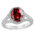 thumbnail image 1 of Mauli Jewels Rings for Women 1.45 Carat Diamond And Oval Shape Garnet Ring 4 Prong 10KWG, 1 of 6