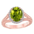 thumbnail image 1 of Mauli Jewels Rings for Women 1.45 Carat Diamond And Oval Shape Peridot Ring 4 Prong 10KRG, 1 of 6