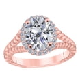 thumbnail image 1 of Mauli Jewels Rings for Women 1.45 Carat Diamond Oval Cubic Zirconia Ring Prong-Setting 10K Solid Rose, White & Yellow Gold, 1 of 6