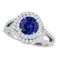thumbnail image 1 of Mauli Jewels Rings for Women 1.60 Carat Diamond And Tanzanite Ring 4-prong 14k White Gold, 1 of 6