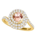 thumbnail image 1 of Mauli Jewels Rings for Women 1.60 Carat Interwined Design Diamond And Moragnite Ring 4-prong 14k Yellow Gold, 1 of 6