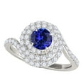 thumbnail image 1 of Mauli Jewels Rings for Women 1.60 Carat Interwined Design Diamond And Tanzanite Ring 4-prong 14k White Gold, 1 of 6