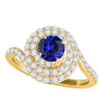 thumbnail image 1 of Mauli Jewels Rings for Women 1.60 Carat Interwined Design Diamond And Tanzanite Ring 4-prong 14k Yellow Gold, 1 of 6