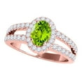 thumbnail image 1 of Mauli Jewels Rings for Women 1.68 Carat Diamond and Oval Shaped Peridot Ring prong 10K Rose Gold, 1 of 6