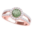 thumbnail image 1 of Mauli Jewels Rings for Women 1.76 Carat Diamond and Round Shaped Green Amethyst Ring Prong 10K Rose Gold, 1 of 6