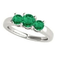 thumbnail image 1 of Mauli Jewels Rings for Women 1.80 Carat Three Stone Round Shaped Emerald Ring 4-prong 10K White Gold, 1 of 7
