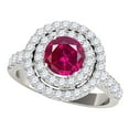 thumbnail image 1 of Mauli Jewels Rings for Women 1.85 Carat Diamond And Created Ruby Ring 4-prong 14k White Gold, 1 of 6