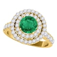 thumbnail image 1 of Mauli Jewels Rings for Women 1.85 Carat Diamond And Emerald Ring 4-prong 14k Yellow Gold, 1 of 6