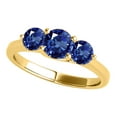 thumbnail image 1 of Mauli Jewels Rings for Women 1.85 Carat Three Stone Round Shaped Sapphire Ring 4-prong 10K Yellow Gold, 1 of 7
