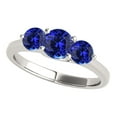 thumbnail image 1 of Mauli Jewels Rings for Women 1.85 Carat Three Stone Round Shaped Tanzanite Ring 4-prong 10K White Gold, 1 of 7