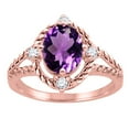 thumbnail image 1 of Mauli Jewels Rings for Women 1.87 Carat Amethyst and Diamond Ring 4-Prong 10K Rose Gold, 1 of 6