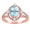thumbnail image 1 of Mauli Jewels Rings for Women 1.87 Carat Aquamarine and Diamond Ring 4-Prong 10K Rose Gold, 1 of 6