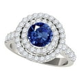thumbnail image 1 of Mauli Jewels Rings for Women 1.9 Carat Diamond And Sapphire Ring prong 14k White Gold, 1 of 6