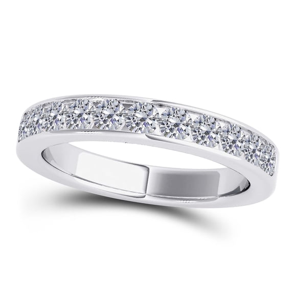 Mauli Jewels Rings for Women 1 Carat Engagement Diamond Wedding Band Channel-Setting 14K Solid White Gold