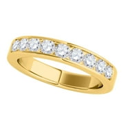 Mauli Jewels Rings for Women 1 Carat Engagement Diamond Wedding Band channel 14K Solid Yellow Gold