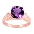 thumbnail image 1 of Mauli Jewels Rings for Women 2.25 Carat Cushion Cut Amethyst Ring 4-Prong 10K Rose Gold, 1 of 6