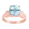 thumbnail image 1 of Mauli Jewels Rings for Women 2.25 Carat Cushion Cut Aquamarine Ring 4-Prong 10K Rose Gold, 1 of 6