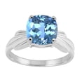 thumbnail image 1 of Mauli Jewels Rings for Women 2.25 Carat Cushion Cut Blue Topaz Ring 4-Prong 10K White Gold, 1 of 6