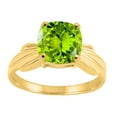 thumbnail image 1 of Mauli Jewels Rings for Women 2.25 Carat Cushion Cut Peridot Ring 4-Prong 10K Yellow Gold, 1 of 6