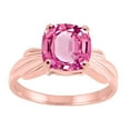 thumbnail image 1 of Mauli Jewels Rings for Women 2.25 Carat Cushion Cut Pink Topaz Ring 4-Prong 10K Rose Gold, 1 of 6