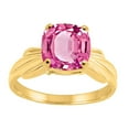 thumbnail image 1 of Mauli Jewels Rings for Women 2.25 Carat Cushion Cut Pink Topaz Ring 4-Prong 10K Yellow Gold, 1 of 6
