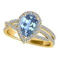 thumbnail image 1 of Mauli Jewels Rings for Women 2.34 Carat Diamond and Pear Shaped Blue Topaz Ring Shared-prong 10K Yellow Gold, 1 of 6