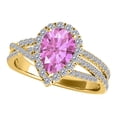 thumbnail image 1 of Mauli Jewels Rings for Women 2.34 Carat Diamond and Pear Shaped Pink Shared-prong 10K Yellow Gold, 1 of 6