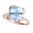thumbnail image 1 of Mauli Jewels Rings for Women 2.35 Carat.Twt Cushion Shape Aquamarine Diamond Ring 4 Prong 10K Rose Gold, 1 of 7