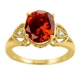thumbnail image 1 of Mauli Jewels Rings for Women 2.42 Carat Oval Garnet and Diamond Ring 4-Prong 10K Yellow Gold, 1 of 6