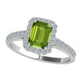 thumbnail image 1 of Mauli Jewels Rings for Women 2.55 Carat Diamond And Emerald Shaped Peridot Ring Prong 10K Rose, White & Yellow Gold, 1 of 6