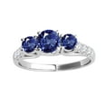 thumbnail image 1 of Mauli Jewels Rings for Women 2 Carat Diamond And Round Shaped Sapphire Ring 4-prong 10K White Gold, 1 of 7