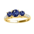 thumbnail image 1 of Mauli Jewels Rings for Women 2 Carat Diamond And Round Shaped Sapphire Ring 4-prong 10K Yellow Gold, 1 of 7