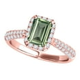 thumbnail image 1 of Mauli Jewels Rings for Women 3.40 Carat Diamond And Emerald Shaped Green Amethyst Ring 4-prong 10K Rose Gold, 1 of 7